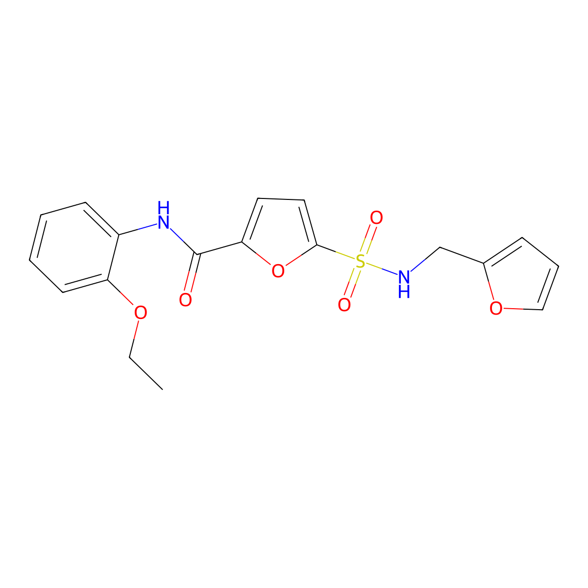 N-(2-ethoxyphenyl)-5-(N-(furan-2-ylmethyl)sulfamoyl)furan-2-carboxamide molecular structure, CAS 1171071-34-3