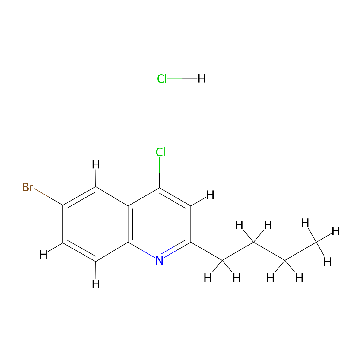 6-Bromo-4-chloro-2-butylquinoline hydrochloride molecular structure, CAS 1171071-46-7