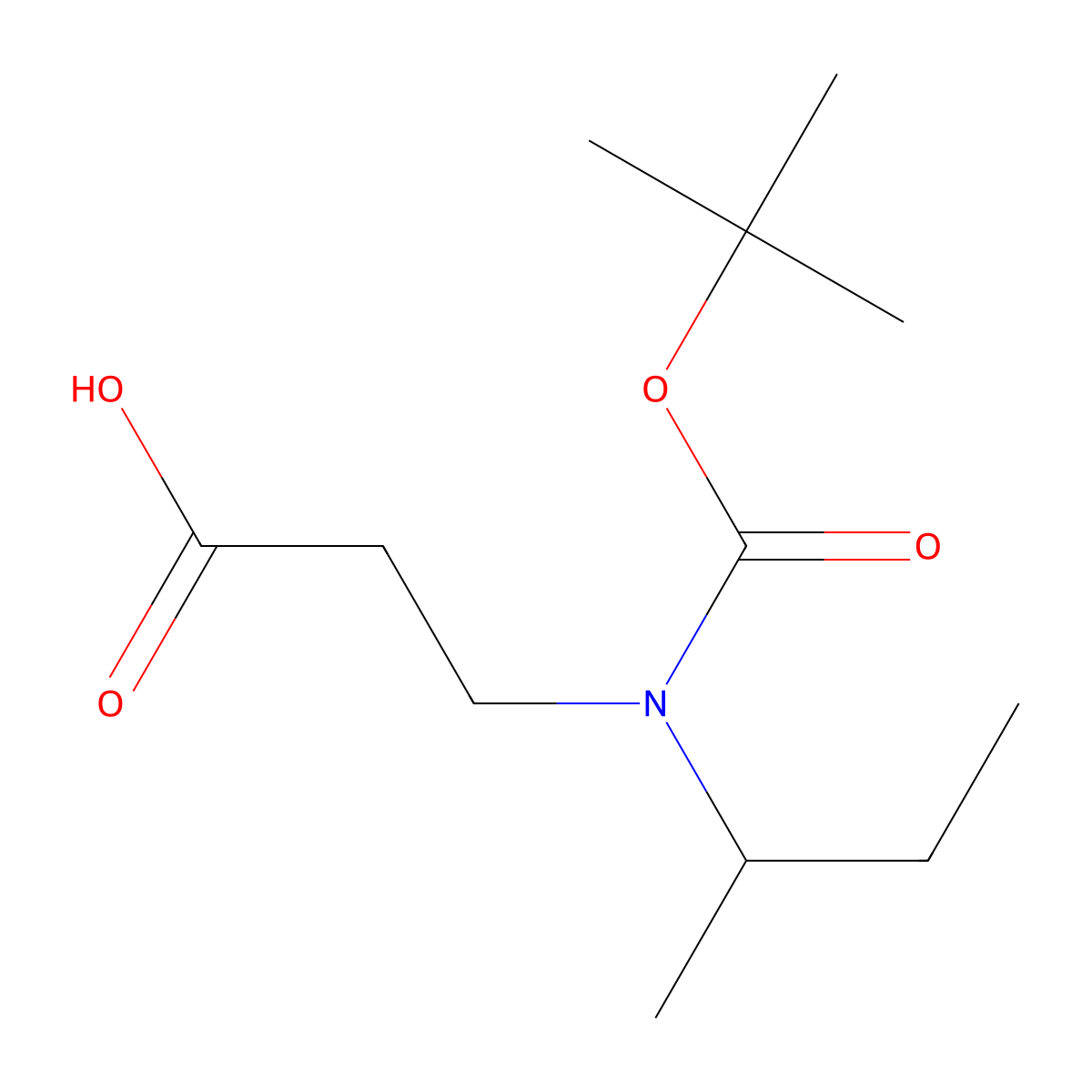 3-[(Butan-2-yl)[(t-butoxy)carbonyl]amino]propanoic acid molecular structure, CAS 1171072-55-1