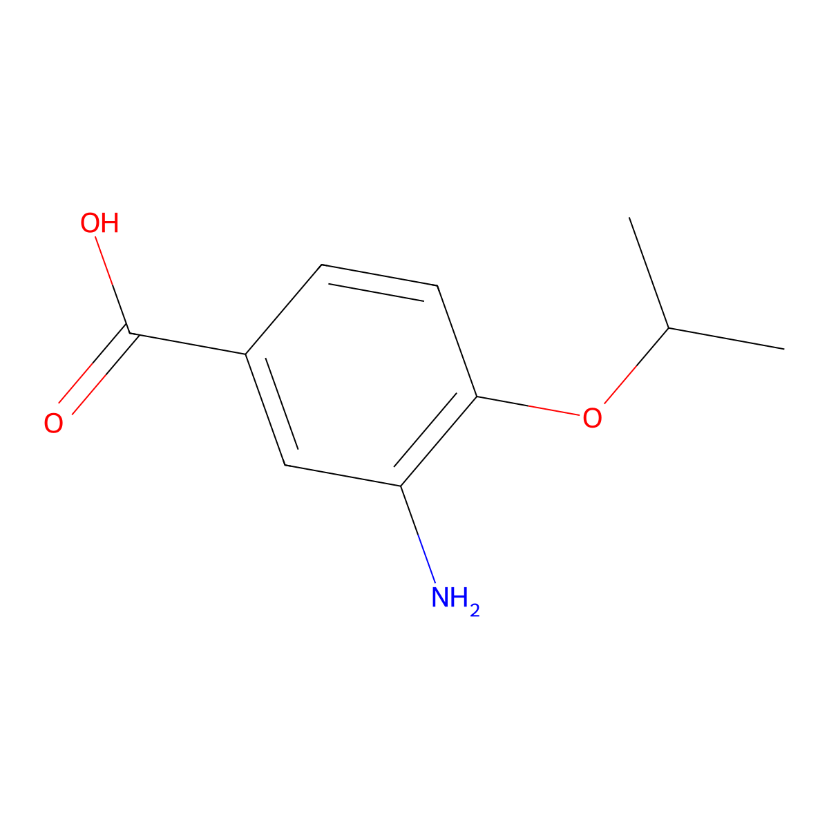 3-Amino-4-(propan-2-yloxy)benzoic acid molecular structure, CAS 1171072-86-8