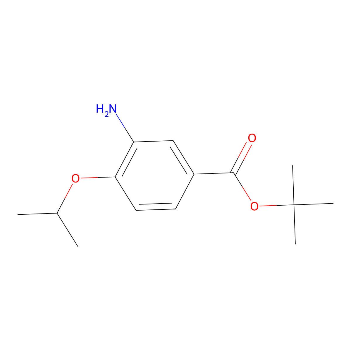 Tert-butyl 3-amino-4-(propan-2-yloxy)benzoate molecular structure, CAS 1171073-92-9