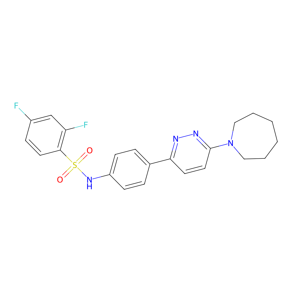 N-[4-(6-azepan-1-ylpyridazin-3-yl)phenyl]-2,4-difluorobenzenesulfonamide molecular structure, CAS 1171074-30-8