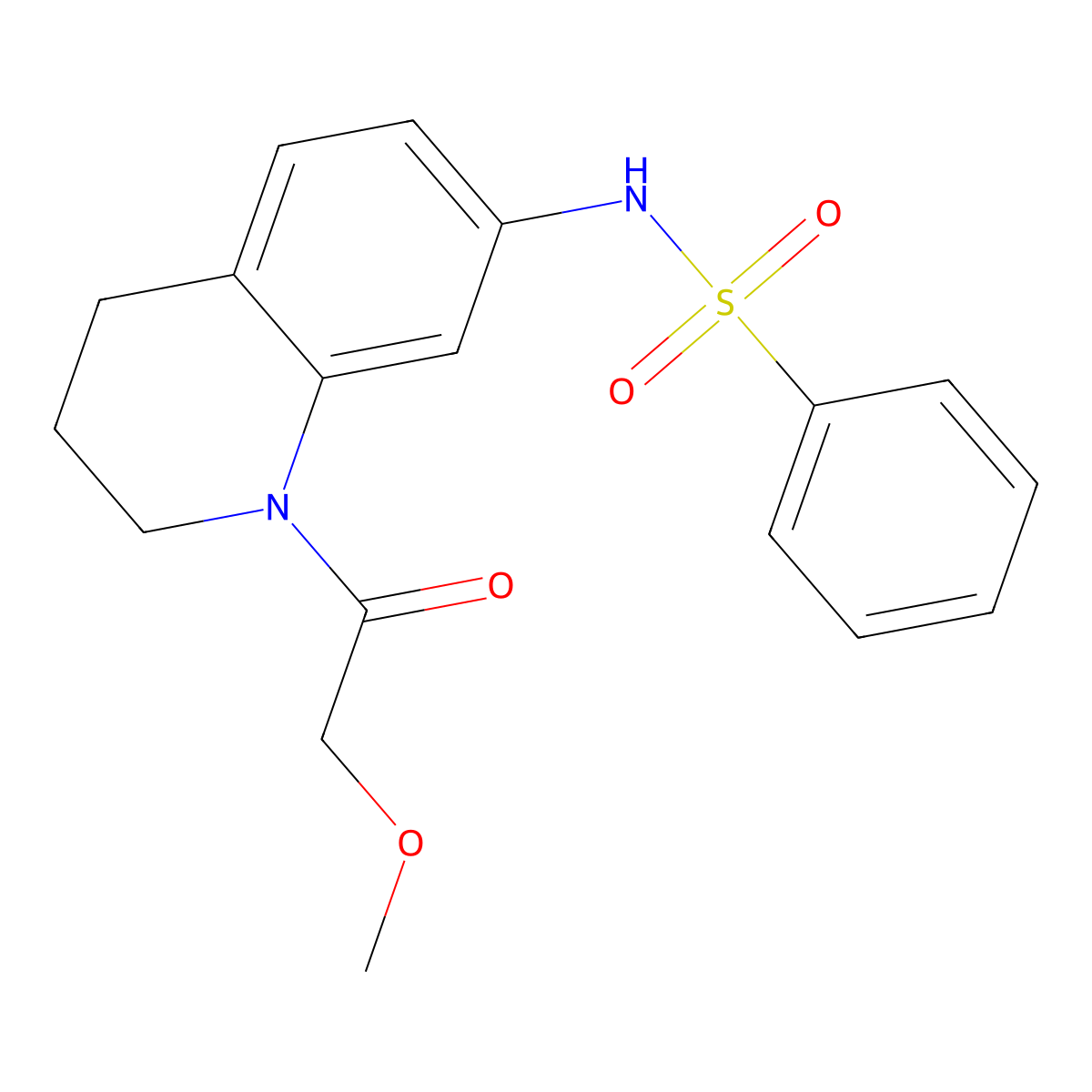 N-[1-(2-methoxyacetyl)-1,2,3,4-tetrahydroquinolin-7-yl]benzenesulfonamide molecular structure, CAS 1171075-35-6