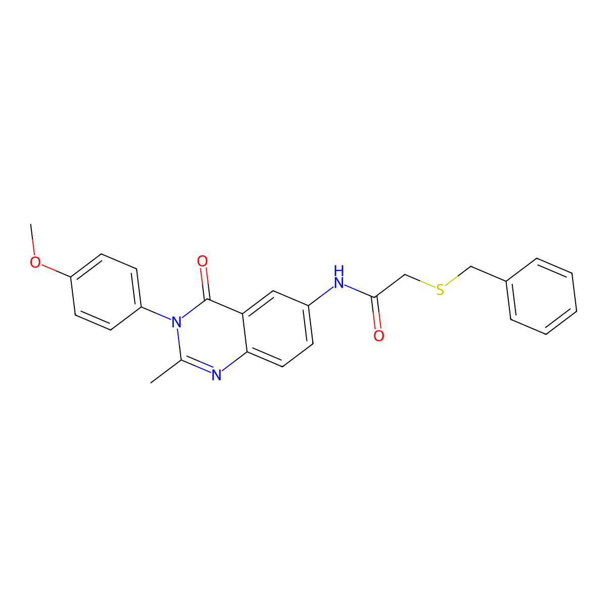 2-(benzylthio)-N-(3-(4-methoxyphenyl)-2-methyl-4-oxo-3,4-dihydroquinazolin-6-yl)acetamide molecular structure, CAS 1171075-46-9