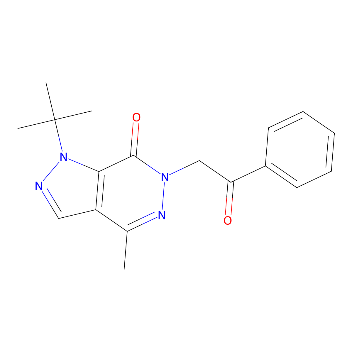 1-(tert-butyl)-4-methyl-6-(2-oxo-2-phenylethyl)-1H-pyrazolo[3,4-d]pyridazin-7(6H)-one molecular structure, CAS 1171075-54-9