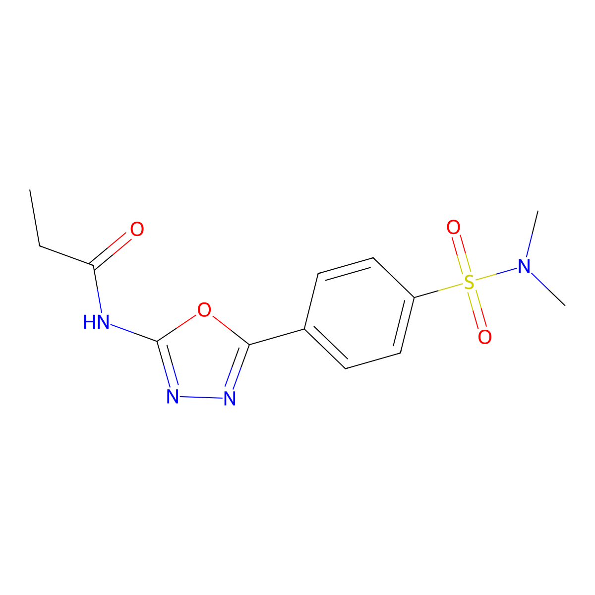 N-(5-(4-(N,N-dimethylsulfamoyl)phenyl)-1,3,4-oxadiazol-2-yl)propionamide molecular structure, CAS 1171077-50-1