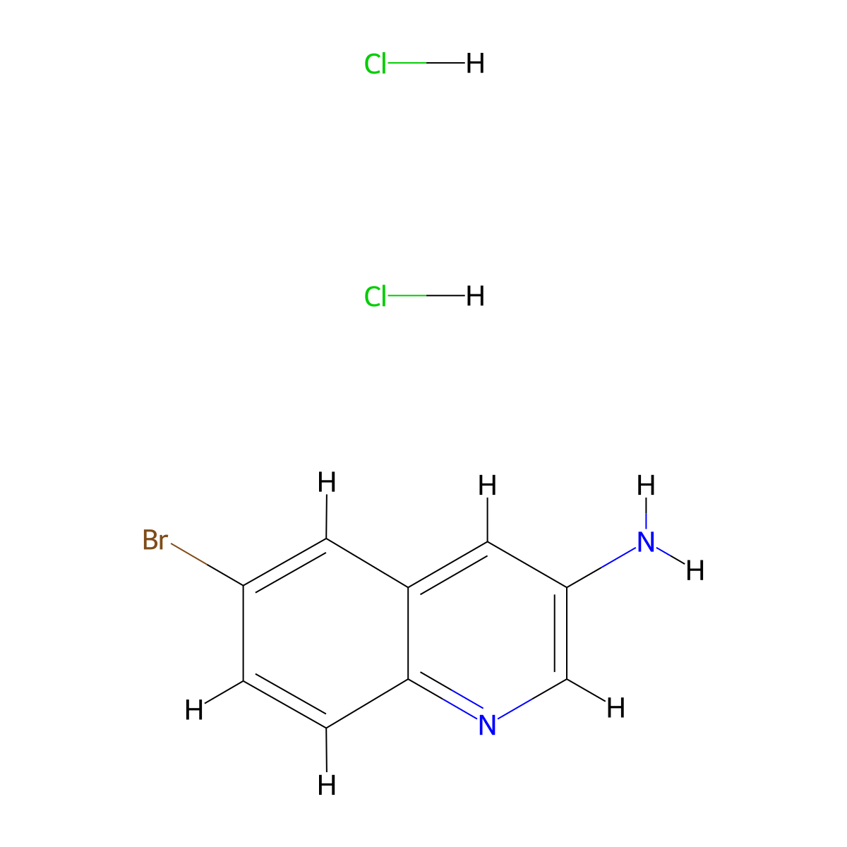 3-Amino-6-bromoquinoline dihydrochloride molecular structure, CAS 1171078-83-3