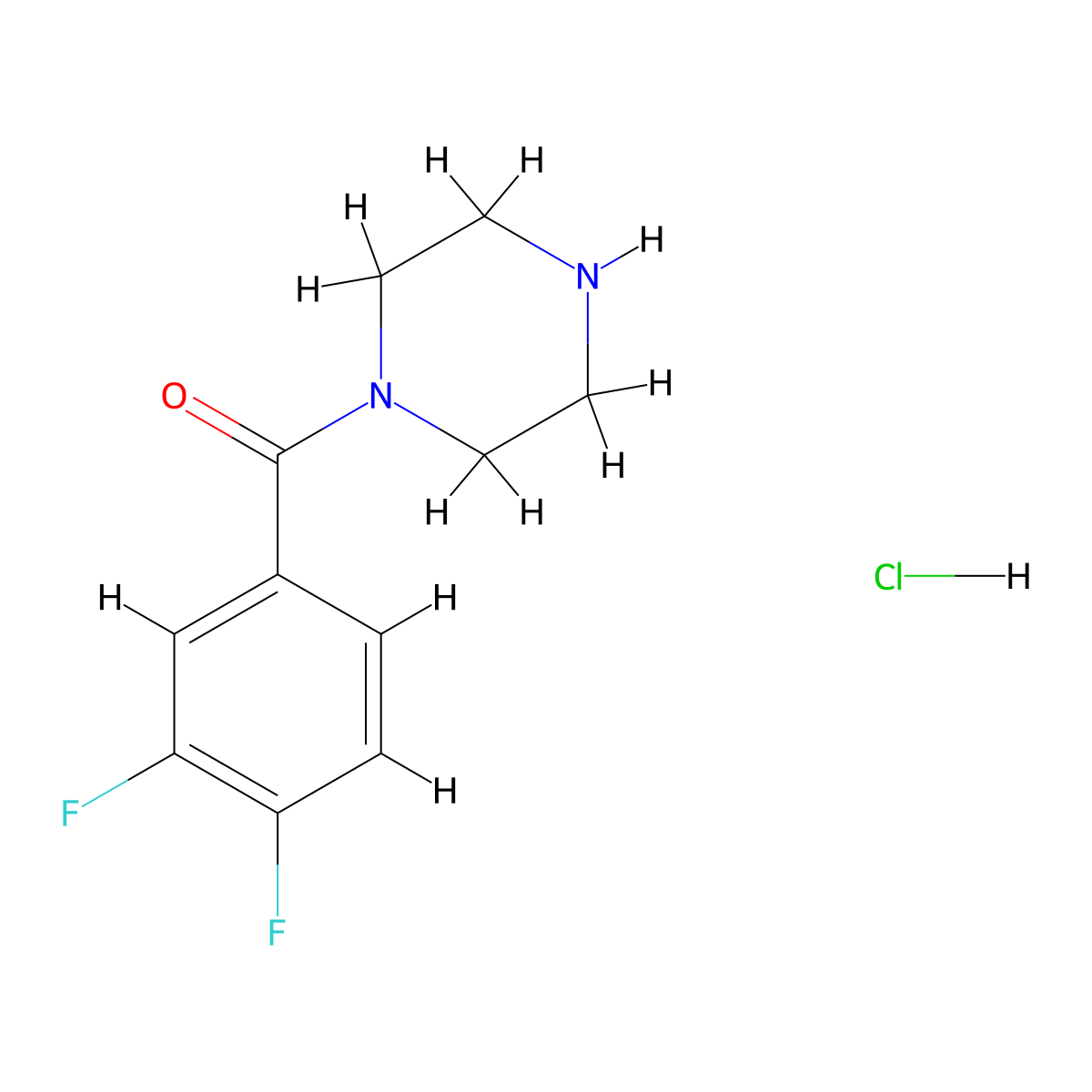 1-(3,4-Difluorobenzoyl)piperazine hydrochloride molecular structure, CAS 1171078-91-3