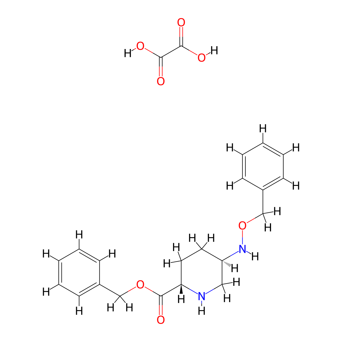 Benzyl (2S,5R)-5-((benzyloxy)amino)piperidine-2-carboxylate oxalate molecular structure, CAS 1171080-45-7