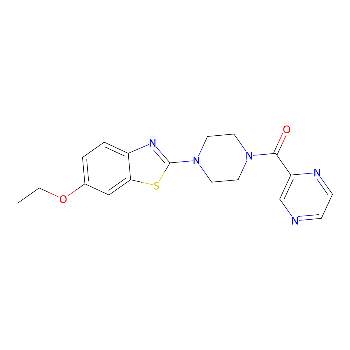 (4-(6-Ethoxybenzo[d]thiazol-2-yl)piperazin-1-yl)(pyrazin-2-yl)methanone molecular structure, CAS 1171083-34-3