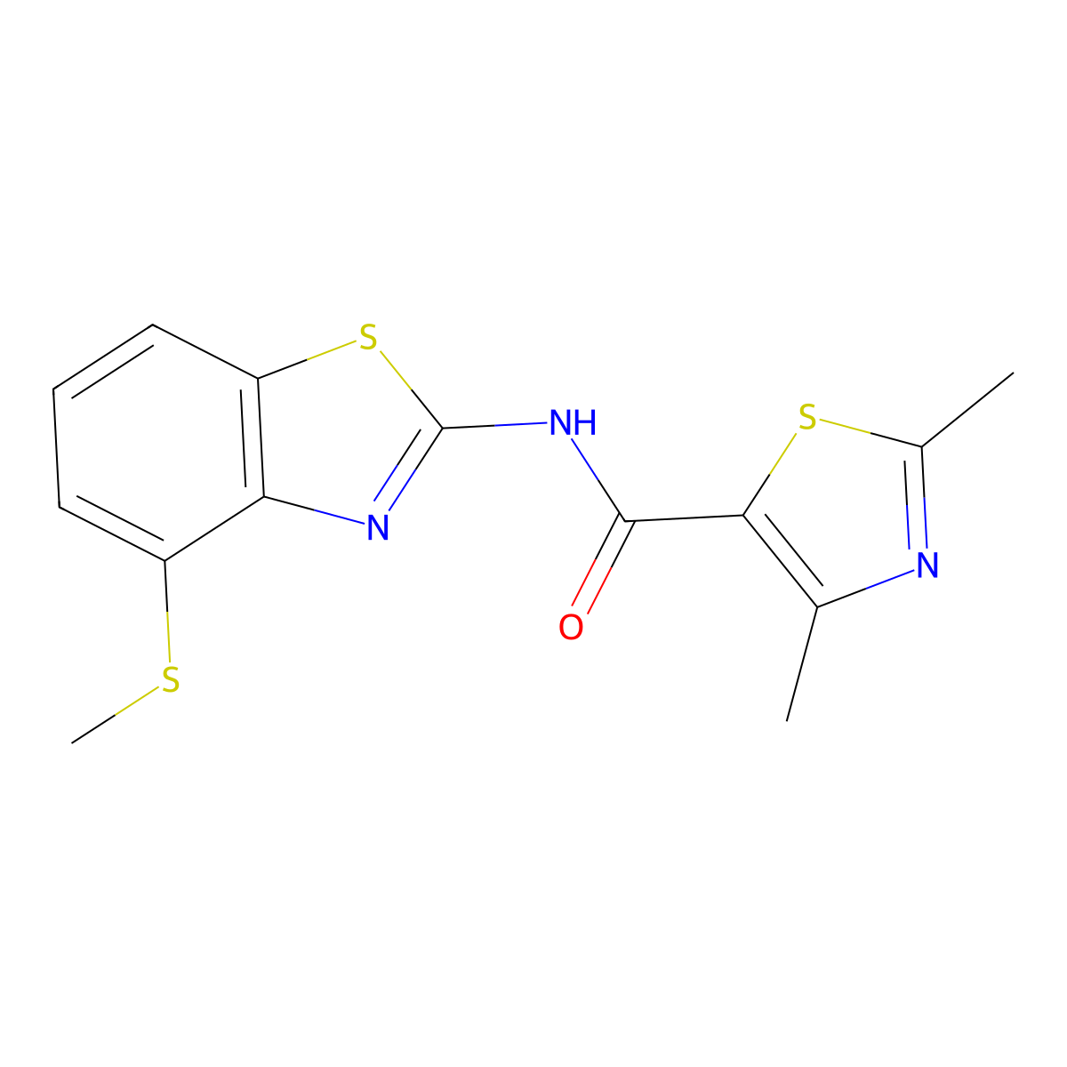 2,4-dimethyl-N-(4-(methylthio)benzo[d]thiazol-2-yl)thiazole-5-carboxamide molecular structure, CAS 1171083-78-5