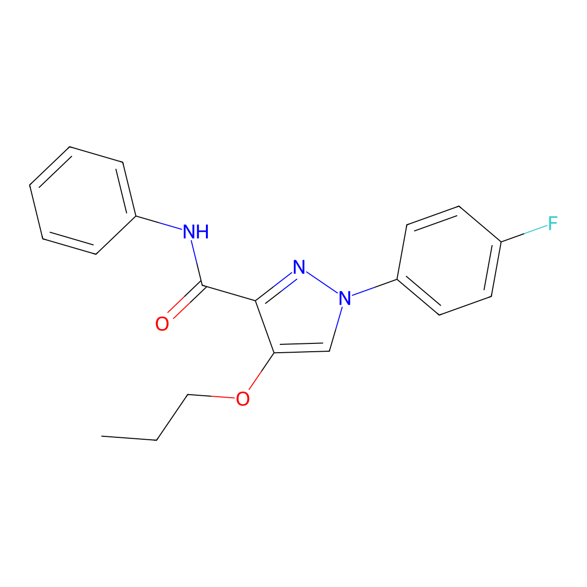 1-(4-fluorophenyl)-N-phenyl-4-propoxy-1H-pyrazole-3-carboxamide molecular structure, CAS 1171084-10-8