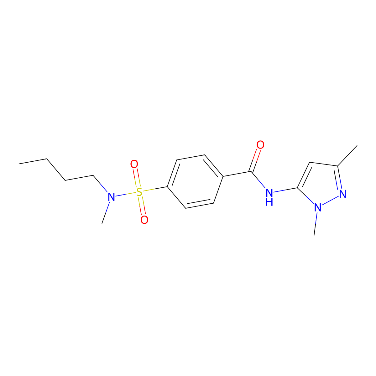 4-(N-butyl-N-methylsulfamoyl)-N-(1,3-dimethyl-1H-pyrazol-5-yl)benzamide molecular structure, CAS 1171084-94-8