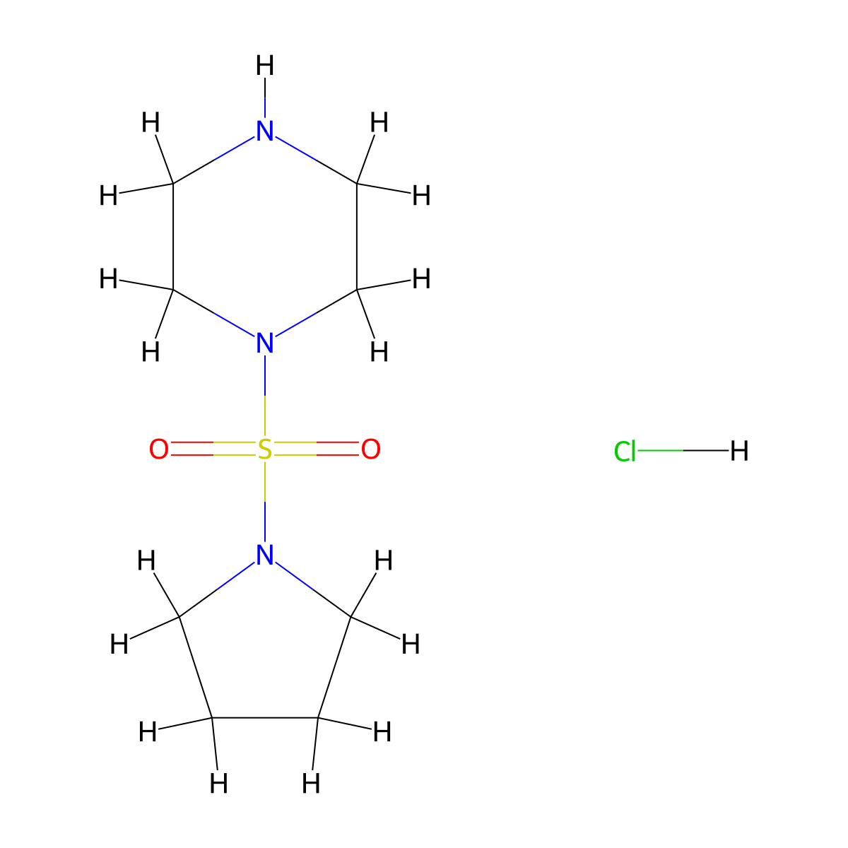 1-(Pyrrolidin-1-ylsulfonyl)piperazine hydrochloride molecular structure, CAS 1171085-92-9
