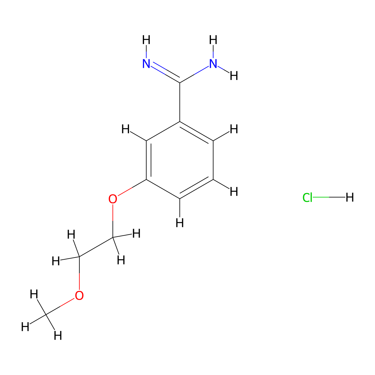 3-(2-Methoxyethoxy)benzene-1-carboximidamide hydrochloride molecular structure, CAS 1171086-74-0