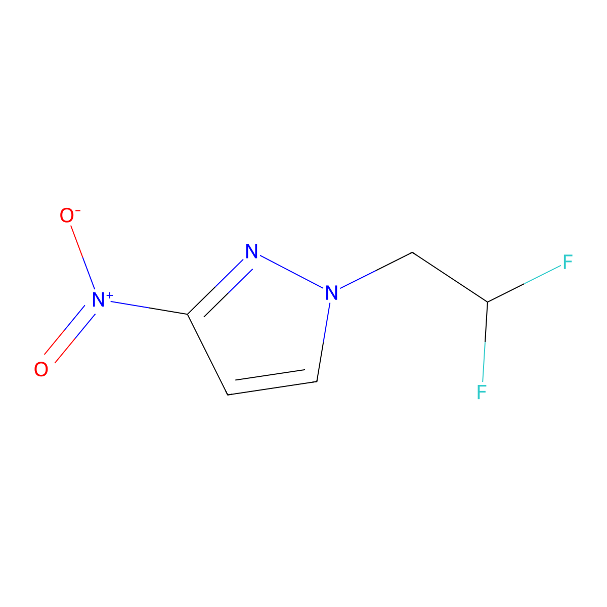 1-(2,2-difluoroethyl)-3-nitro-1H-pyrazole molecular structure, CAS 1171087-45-8