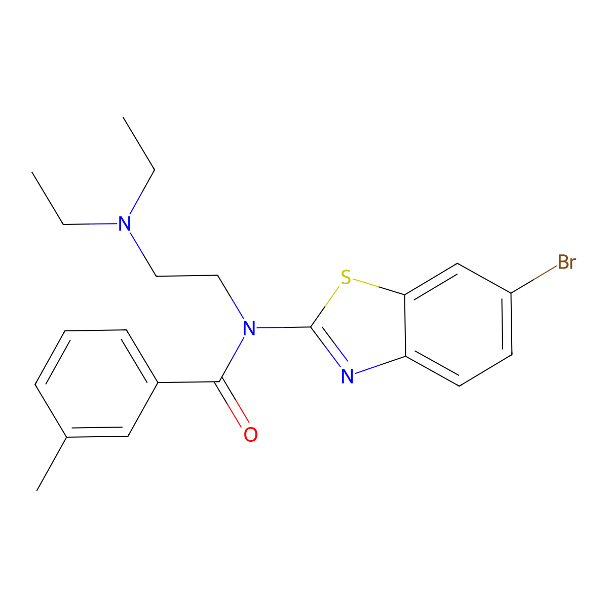 N-(6-Bromo-2-benzothiazolyl)-N-[2-(diethylamino)ethyl]-3-methylbenzamide molecular structure, CAS 1171087-47-0
