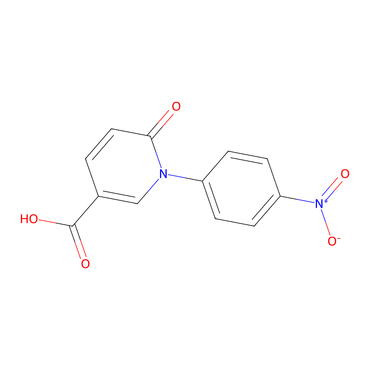 1-(4-Nitrophenyl)-6-oxo-1,6-dihydropyridine-3-carboxylic acid molecular structure, CAS 1171087-88-9
