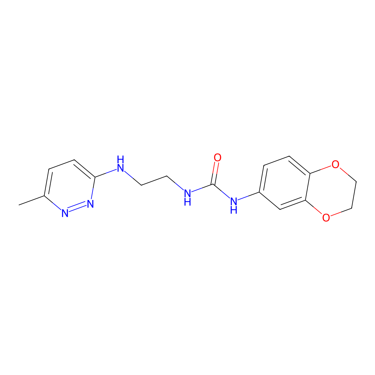 1-(2,3-Dihydrobenzo[b][1,4]dioxin-6-yl)-3-(2-((6-methylpyridazin-3-yl)amino)ethyl)urea molecular structure, CAS 1171089-52-3