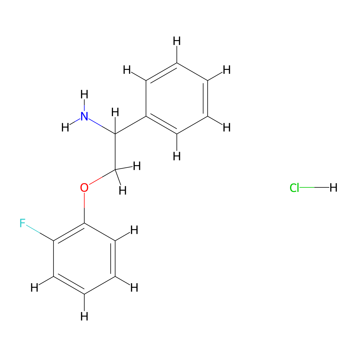 1-(2-Amino-2-phenylethoxy)-2-fluorobenzene hydrochloride molecular structure, CAS 1171091-08-9