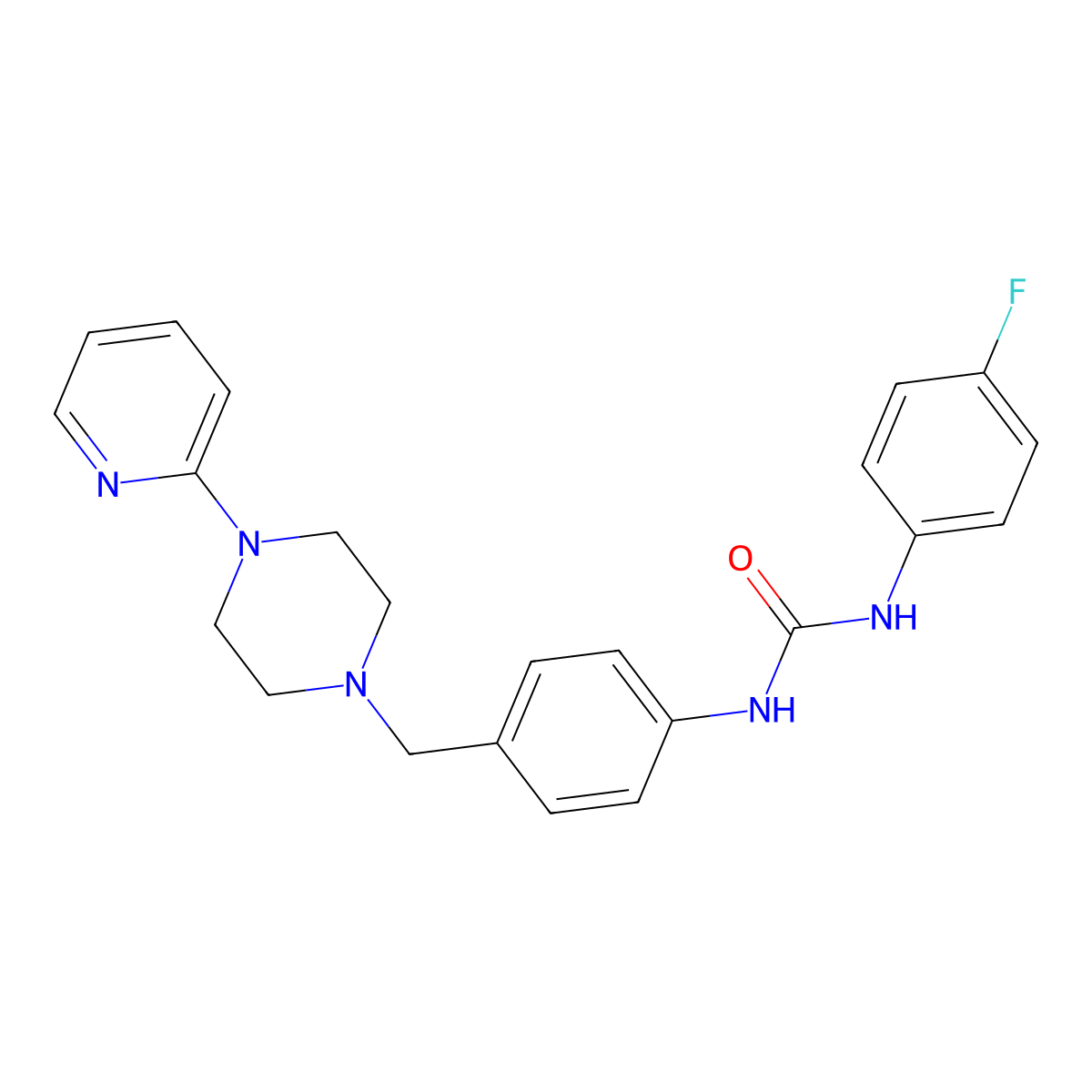 1-(4-Fluorophenyl)-3-(4-((4-(pyridin-2-yl)piperazin-1-yl)methyl)phenyl)urea molecular structure, CAS 1171095-63-8