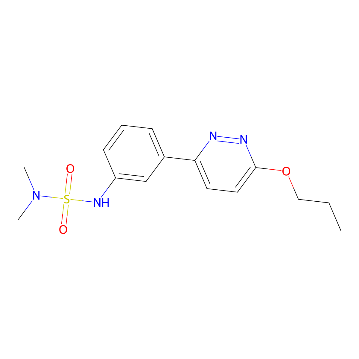 3-[3-(Dimethylsulfamoylamino)phenyl]-6-propoxypyridazine molecular structure, CAS 1171096-95-9