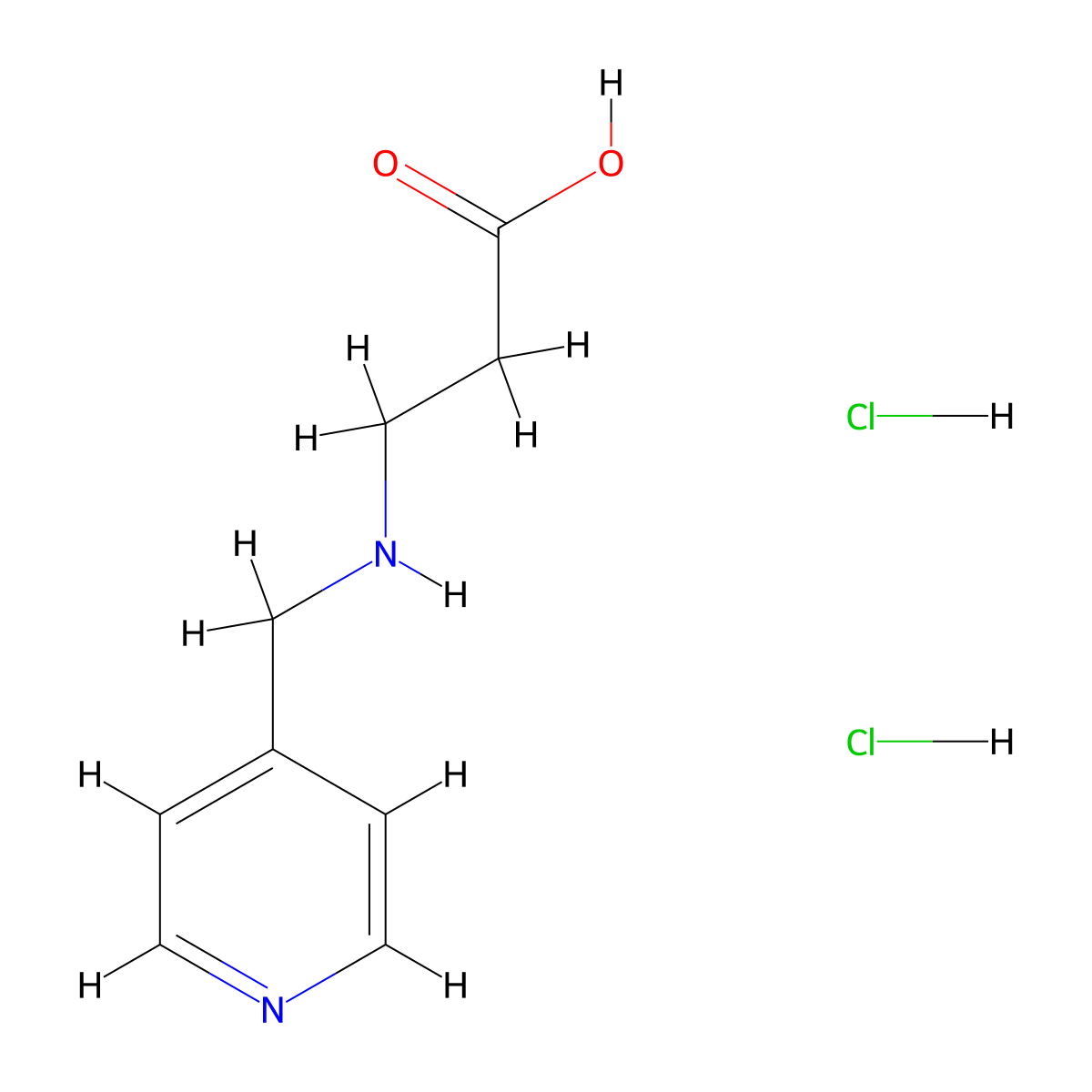 3-[(Pyridin-4-ylmethyl)amino]propanoic acid dihydrochloride molecular structure, CAS 1171101-21-5