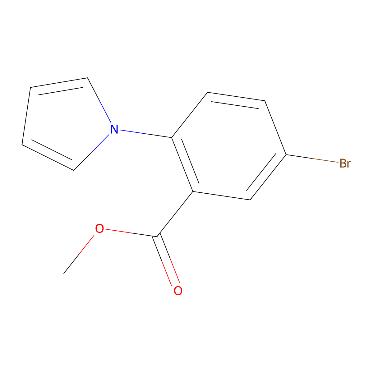 methyl 5-bromo-2-(1H-pyrrol-1-yl)benzoate molecular structure, CAS 1171107-21-3