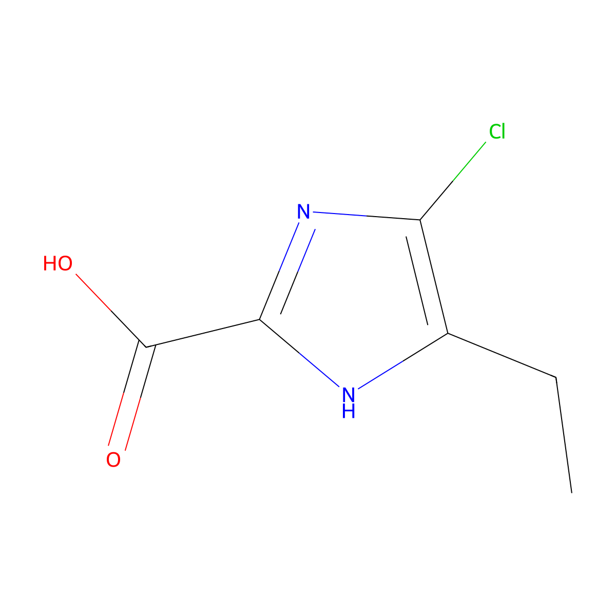 4-chloro-5-ethyl-1H-imidazole-2-carboxylic acid molecular structure, CAS 1171124-67-6
