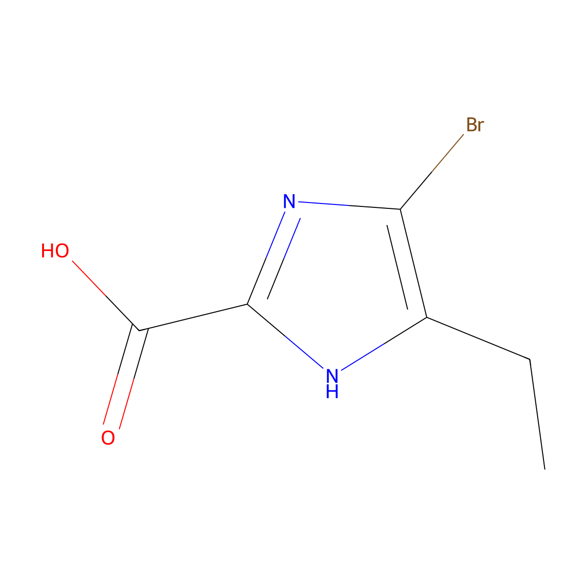 4-bromo-5-ethyl-1H-imidazole-2-carboxylic acid molecular structure, CAS 1171125-11-3