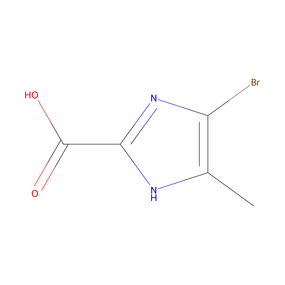 4-bromo-5-methyl-1H-imidazole-2-carboxylic acid molecular structure, CAS 1171125-21-5