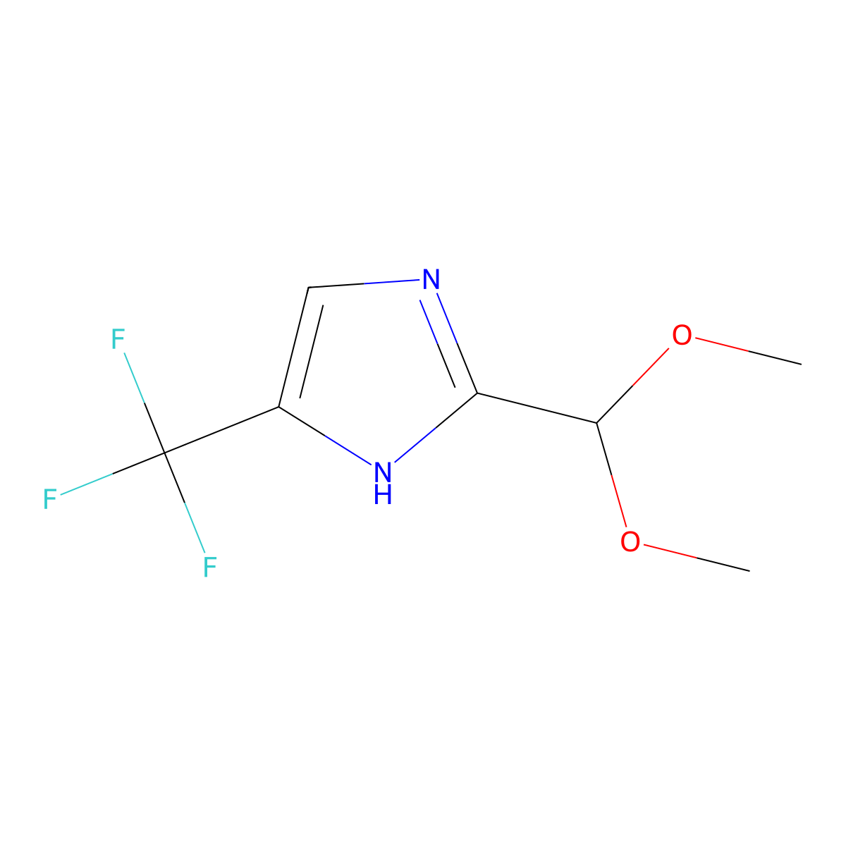 2-(Dimethoxymethyl)-4-(trifluoromethyl)-1H-imidazole molecular structure, CAS 1171125-25-9