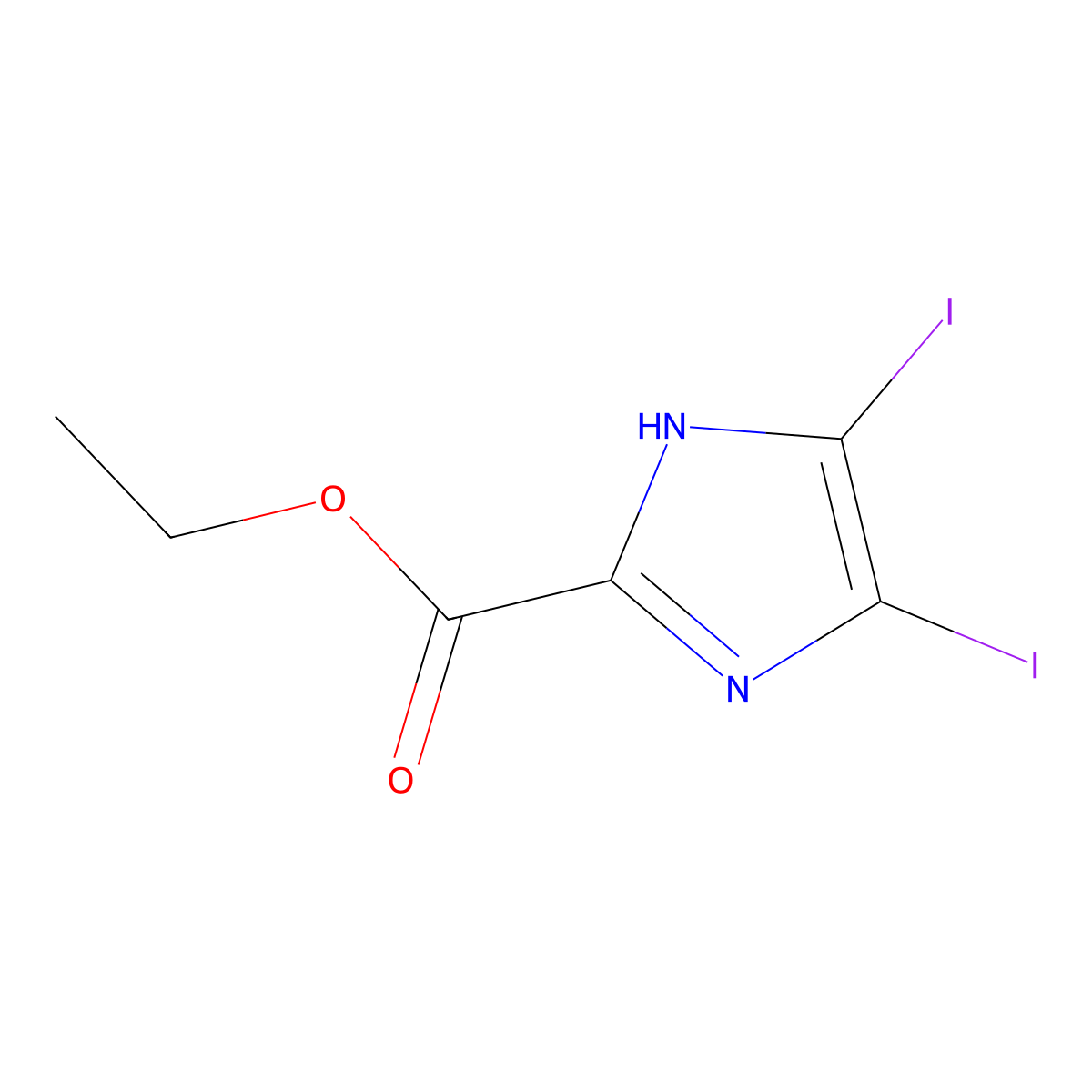 ethyl 4,5-diiodo-1H-imidazole-2-carboxylate molecular structure, CAS 1171126-29-6