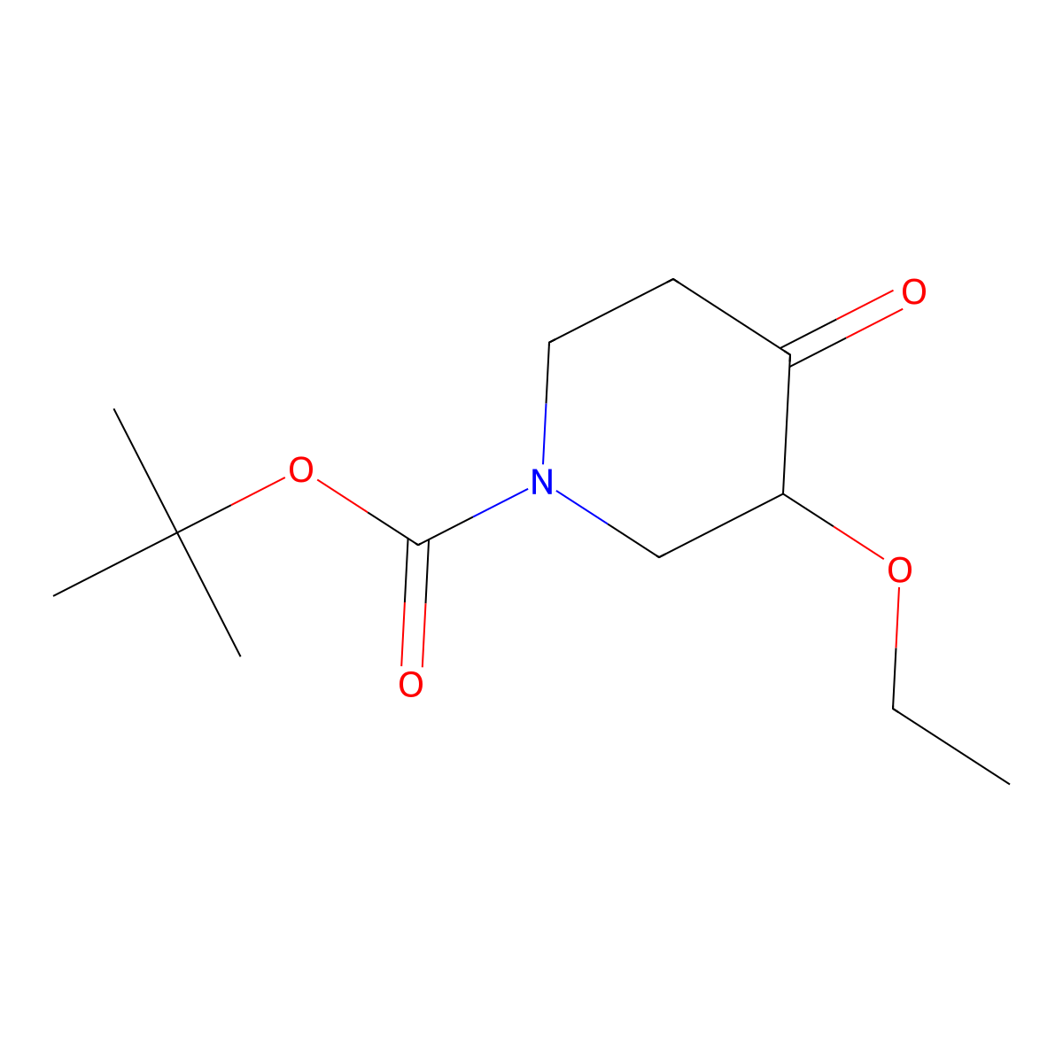 Tert-butyl 3-ethoxy-4-oxopiperidine-1-carboxylate molecular structure, CAS 1171127-44-8