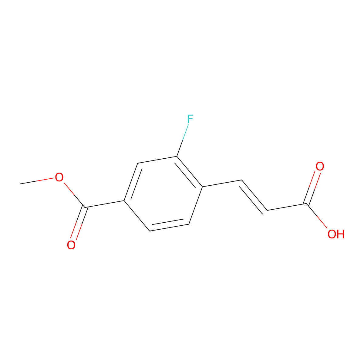 3-[2-Fluoro-4-(methoxycarbonyl)phenyl]prop-2-enoic acid molecular structure, CAS 1171128-36-1