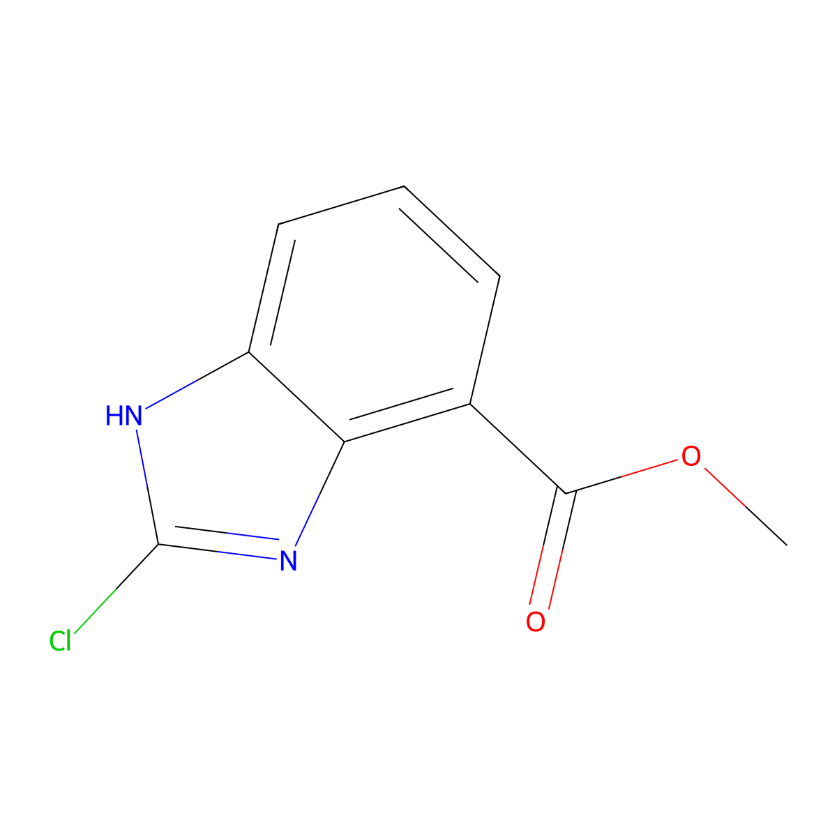 methyl 2-chloro-1H-1,3-benzodiazole-7-carboxylate molecular structure, CAS 1171129-05-7