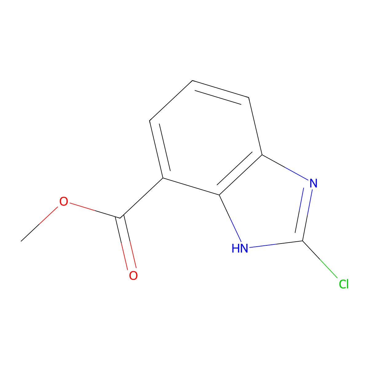 methyl 2-chloro-1H-1,3-benzodiazole-7-carboxylate molecular structure, CAS 1171129-05-7