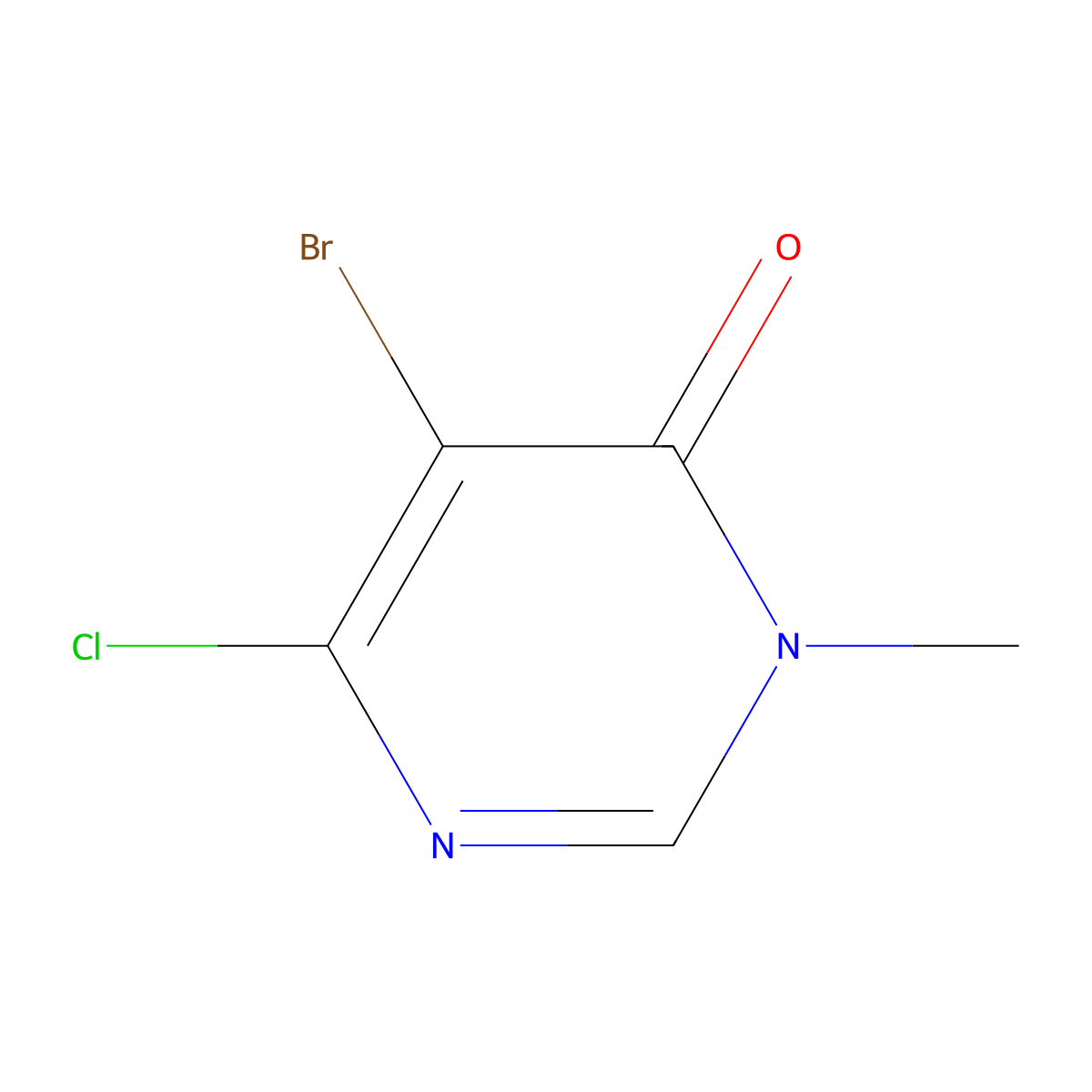 5-Bromo-6-chloro-3-methyl-3,4-dihydropyrimidin-4-one molecular structure, CAS 117113-95-8