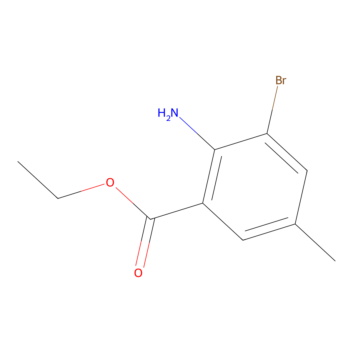 Ethyl 2-amino-3-bromo-5-methylbenzoate molecular structure, CAS 1171131-04-6
