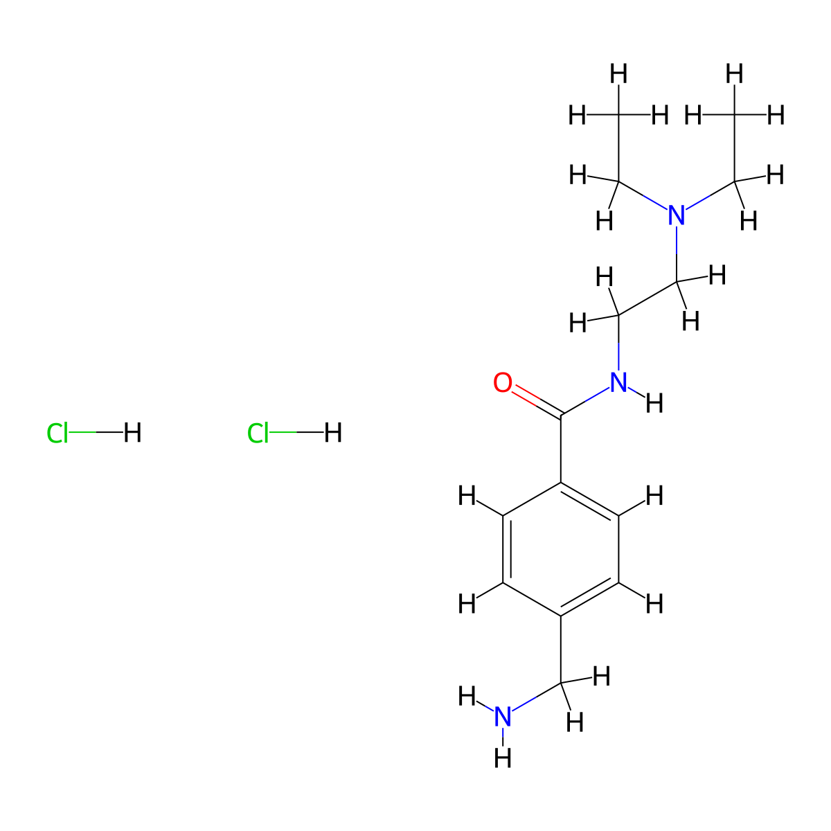 4-(aminomethyl)-N-[2-(diethylamino)ethyl]benzamide dihydrochloride molecular structure, CAS 1171137-83-9