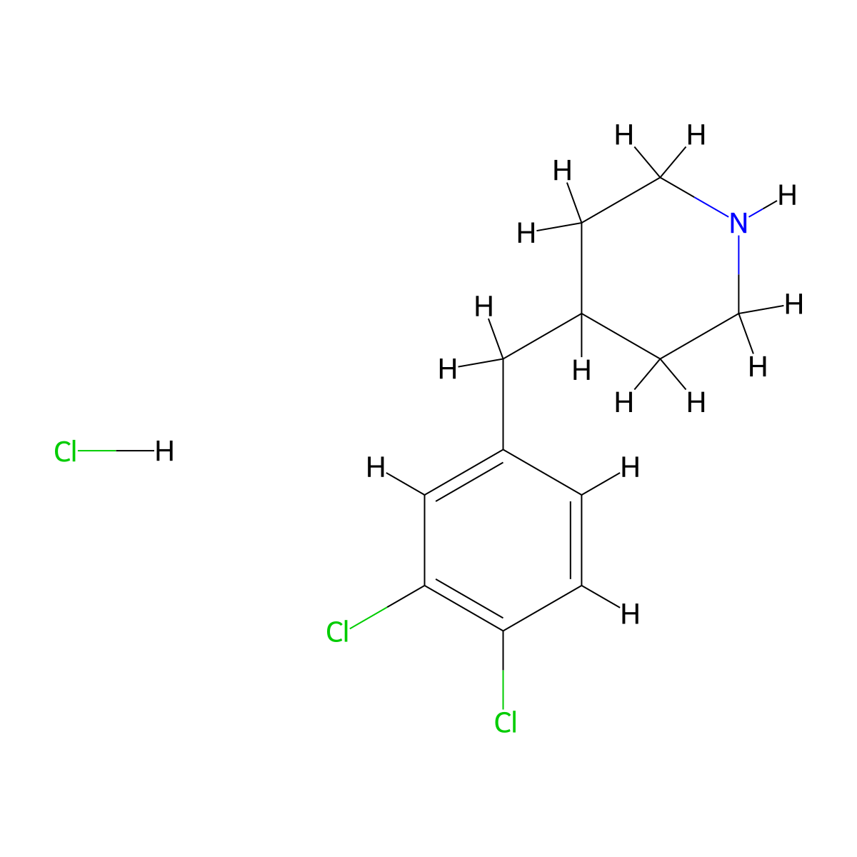 4-(3,4-Dichlorobenzyl)-piperidine hydrochloride molecular structure, CAS 1171138-69-4
