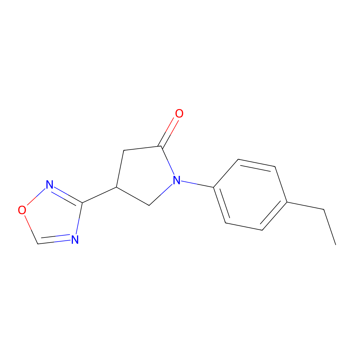 1-(4-Ethylphenyl)-4-(1,2,4-oxadiazol-3-yl)pyrrolidin-2-one molecular structure, CAS 1171138-96-7