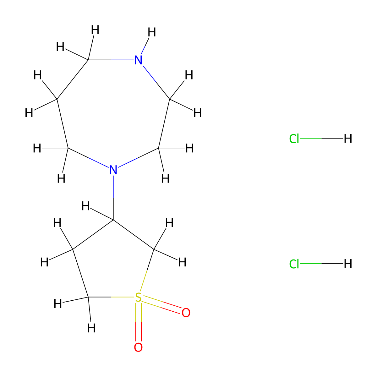 3-(1,4-Diazepan-1-yl)tetrahydrothiophene 1,1-dioxide dihydrochloride molecular structure, CAS 1171139-17-5