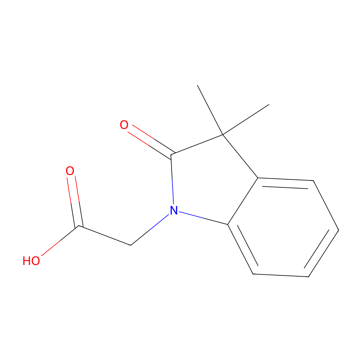 2-(3,3-Dimethyl-2-oxoindol-1-yl)acetic acid molecular structure, CAS 1171140-03-6