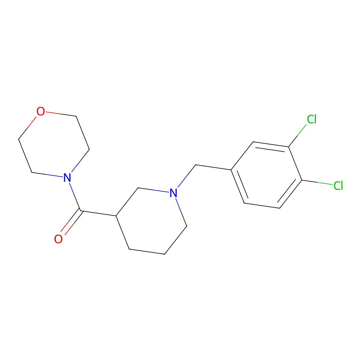 4-{1-[(3,4-Dichlorophenyl)methyl]piperidine-3-carbonyl}morpholine molecular structure, CAS 1171141-61-9