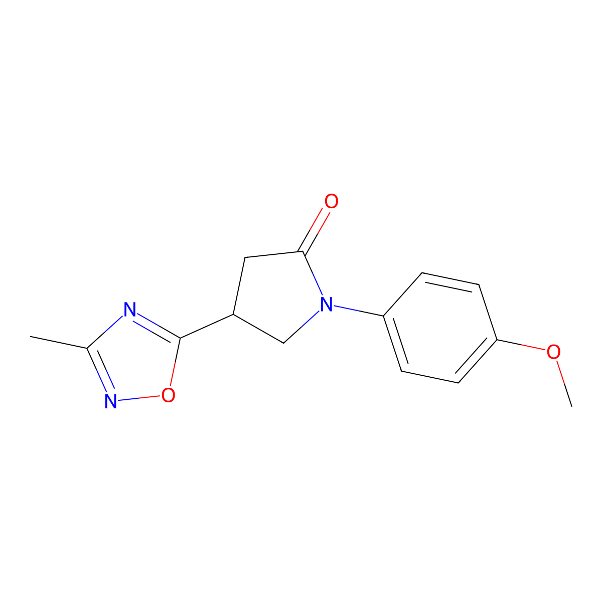 1-(4-Methoxyphenyl)-4-(3-methyl-1,2,4-oxadiazol-5-yl)pyrrolidin-2-one molecular structure, CAS 1171146-88-5