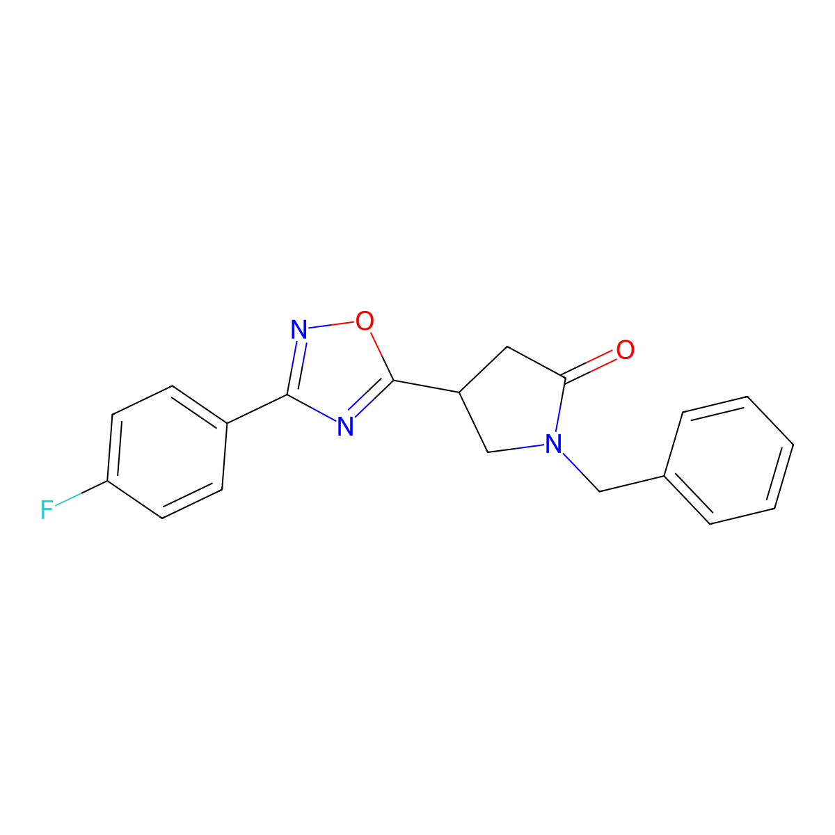 1-Benzyl-4-[3-(4-fluorophenyl)-1,2,4-oxadiazol-5-yl]pyrrolidin-2-one molecular structure, CAS 1171148-30-3