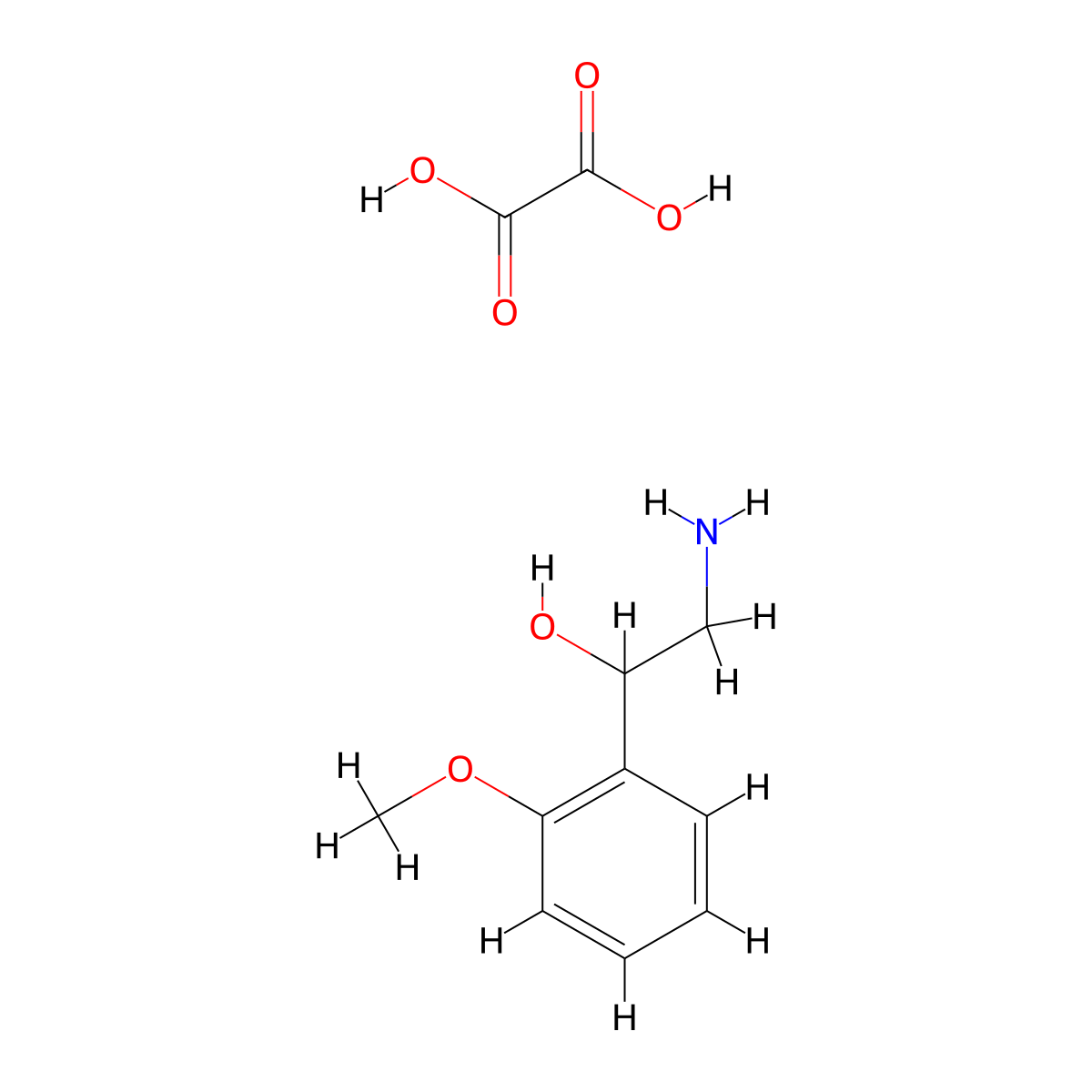 2-Hydroxy-2-(2-methoxyphenyl)ethylamine oxalate molecular structure, CAS 1171149-12-4