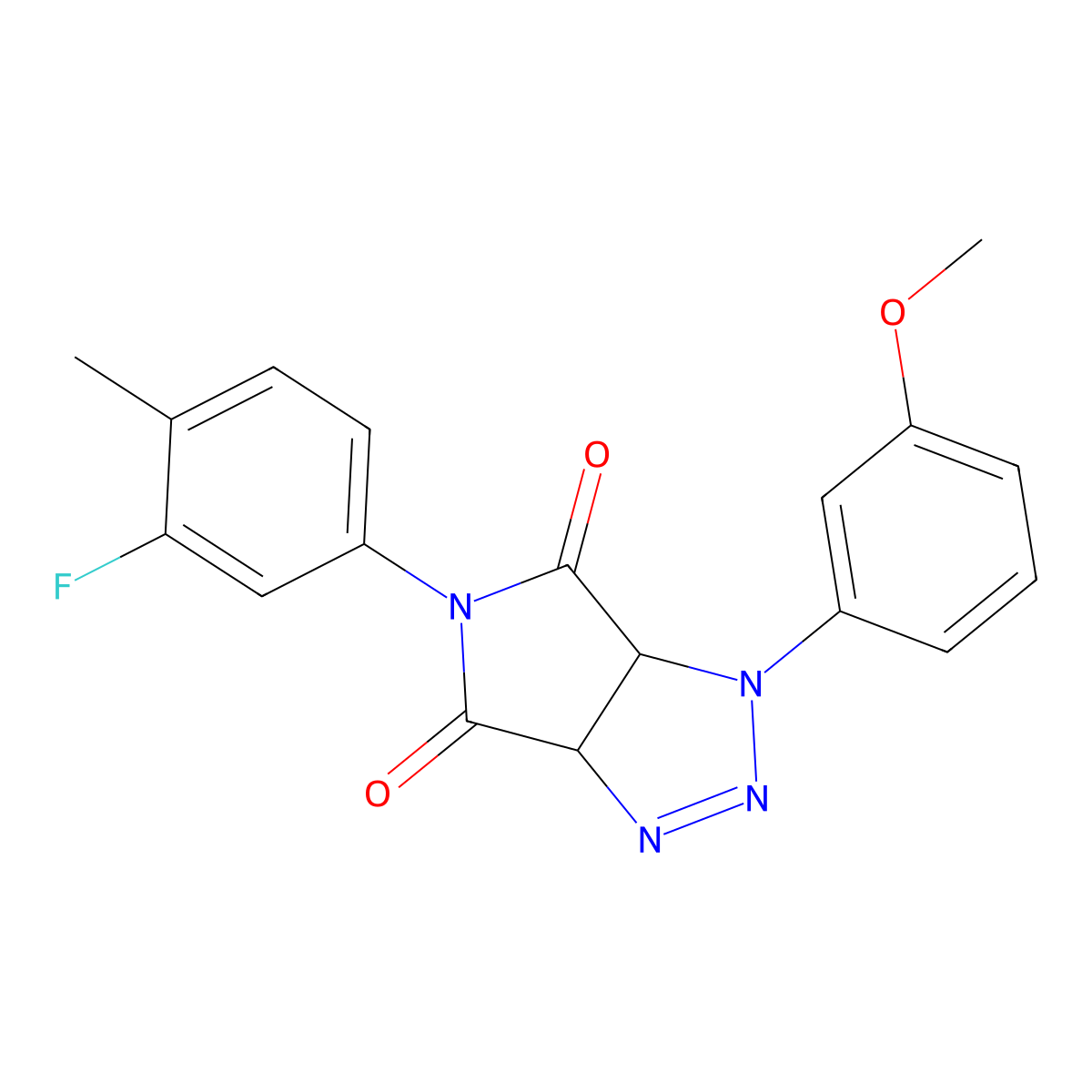 5-(3-fluoro-4-methylphenyl)-1-(3-methoxyphenyl)-1,6a-dihydropyrrolo[3,4-d][1,2,3]triazole-4,6(3aH,5H)-dione molecular structure, CAS 1171149-13-5