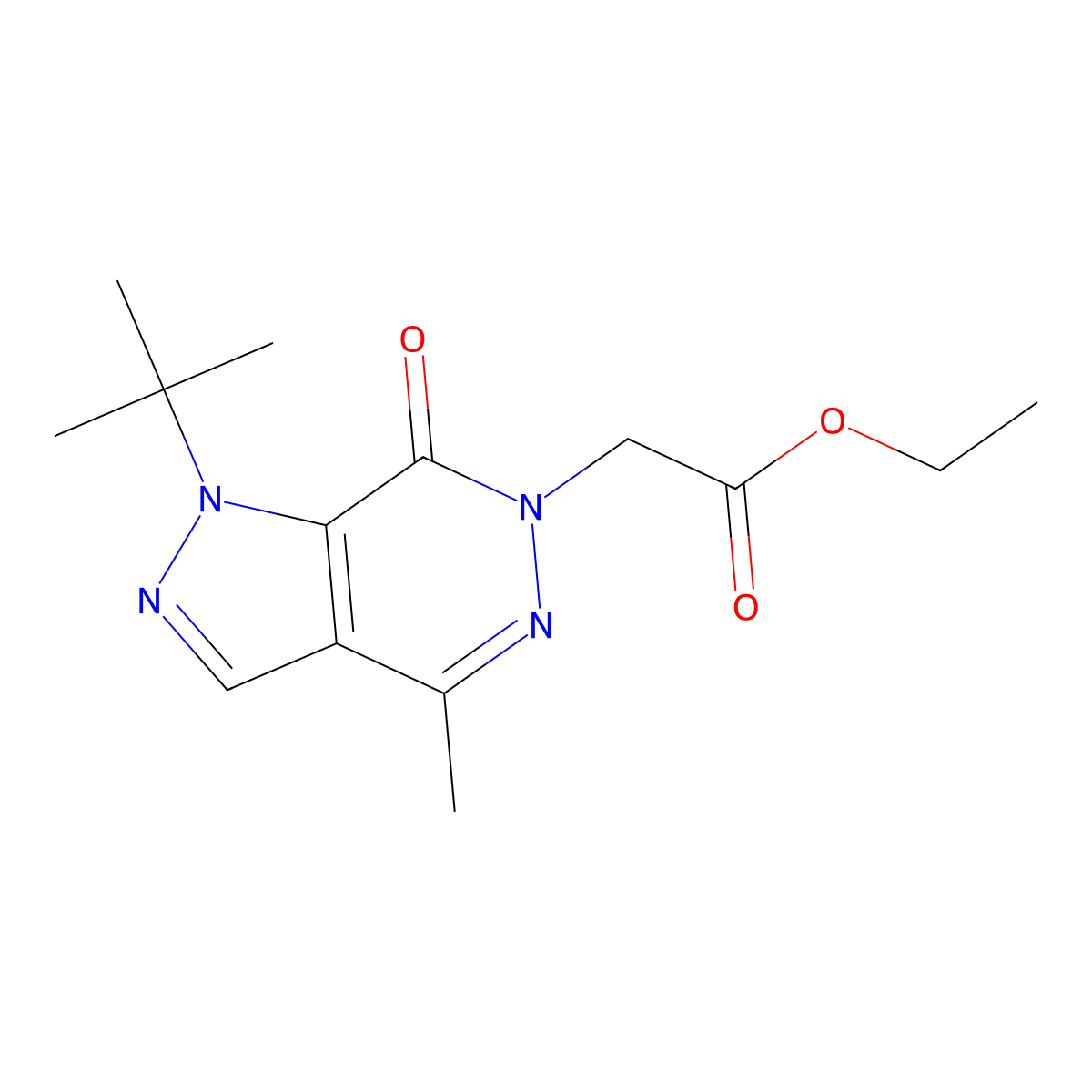 ethyl 2-(1-(tert-butyl)-4-methyl-7-oxo-1H-pyrazolo[3,4-d]pyridazin-6(7H)-yl)acetate molecular structure, CAS 1171150-80-3